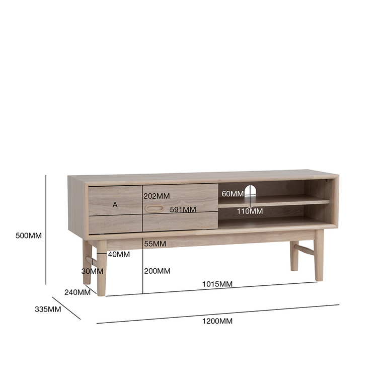 Archie Natural TV Cabinet-1.2m