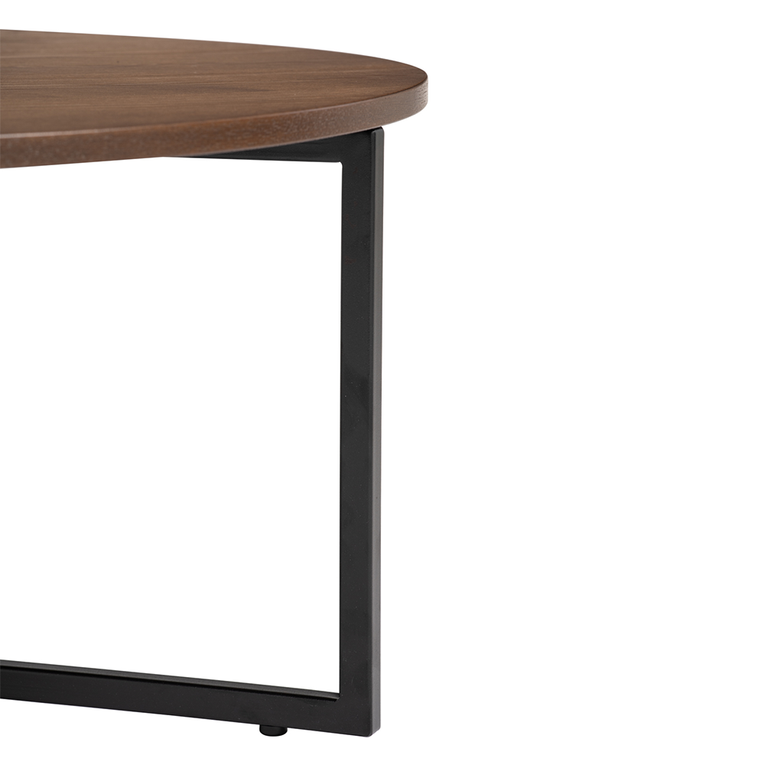 Aspen Round Coffee Table Set-Walnut