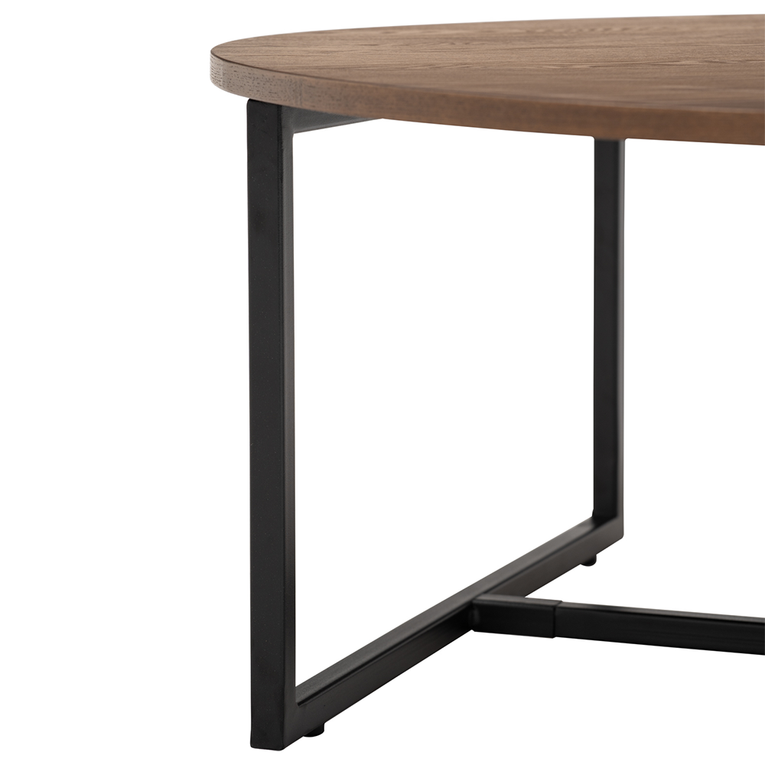 Aspen Round Coffee Table Set-Walnut