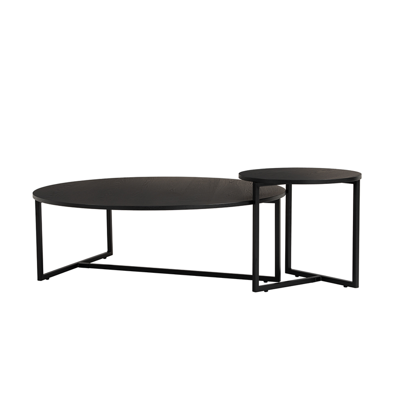 Aspen Round Coffee Table Set - Black Ashwood