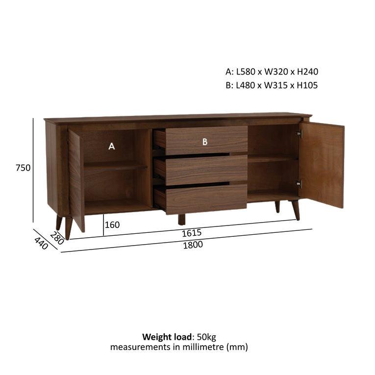 Coen Sideboard-1.8m