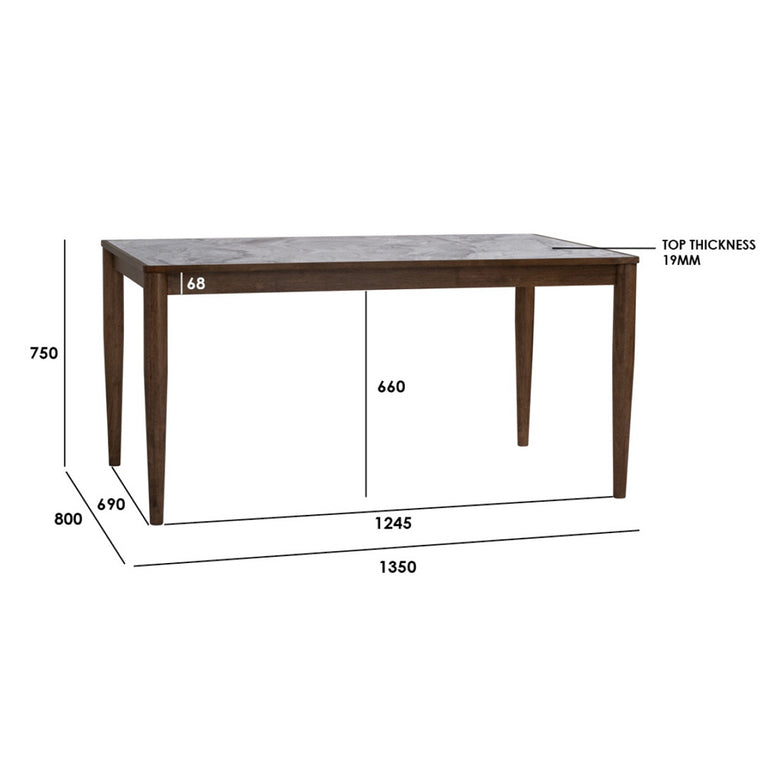 Andrea Walnut/Marble Dining Set