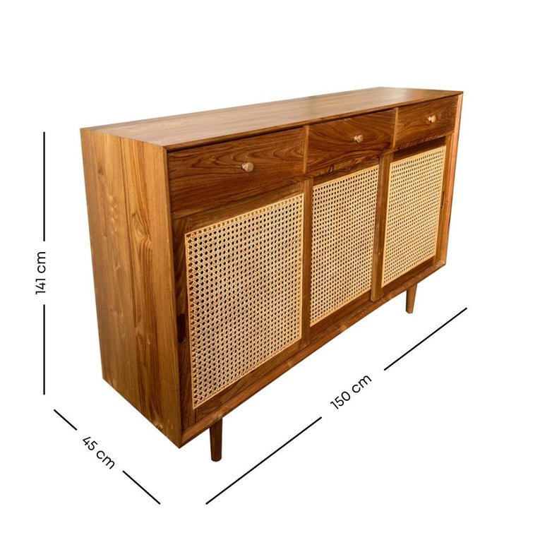 Bruno Rattan Sideboard