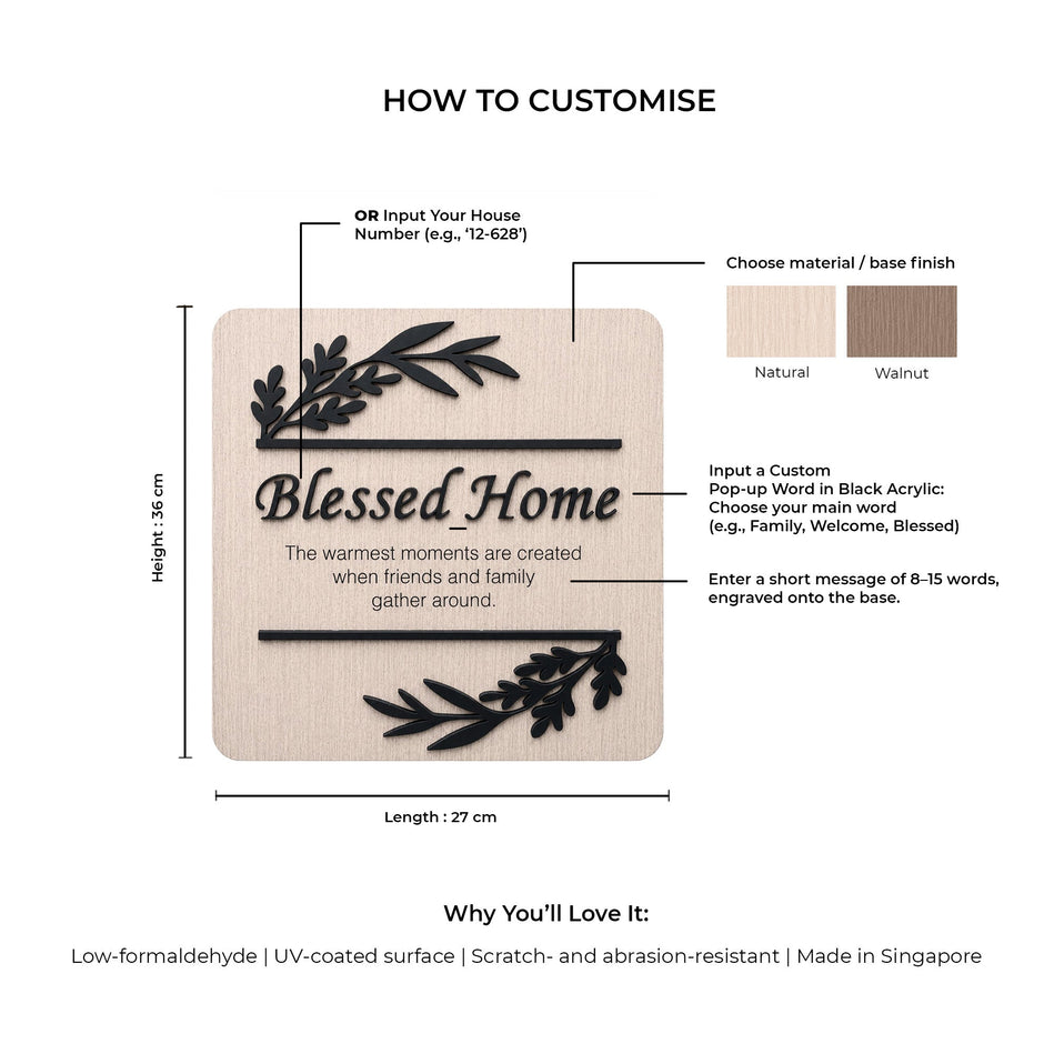 Custom Floral Home Unit Sign Zest Livings Quality Sofa Online