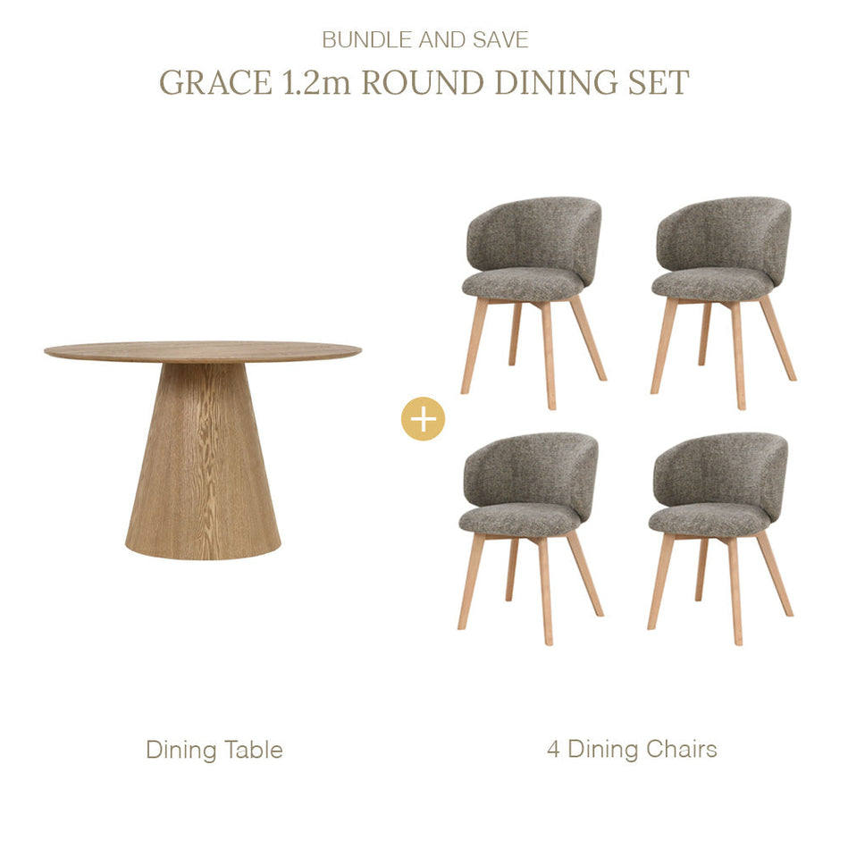 Grace Round Dining Set - 1.2m Hinlim