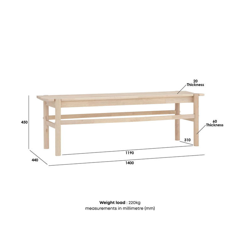 Luna Dining Bench-1.4m