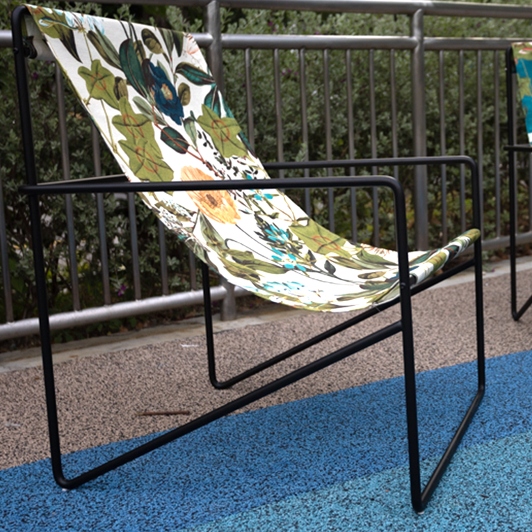 Coastal Designer Lounge Chair-Denim