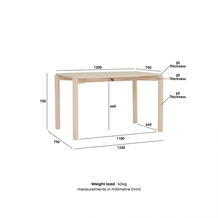 Luna Dining Set with Short Bench
