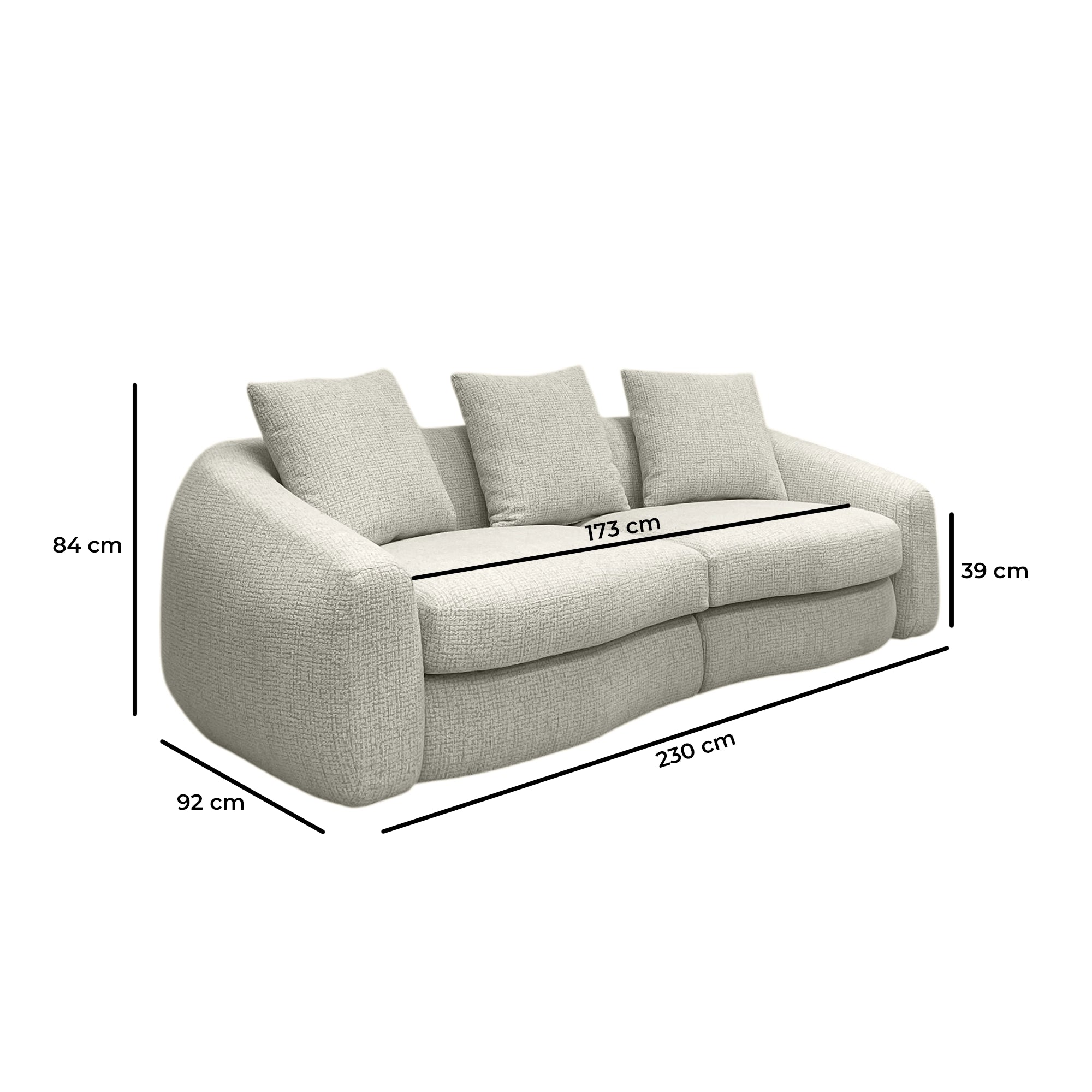Grace 3 Seater Down Feather Modular Sofa