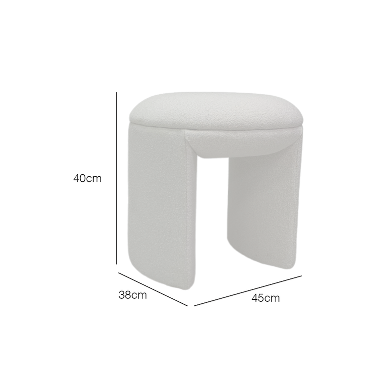 Stacy Boucle Dressing Stool
