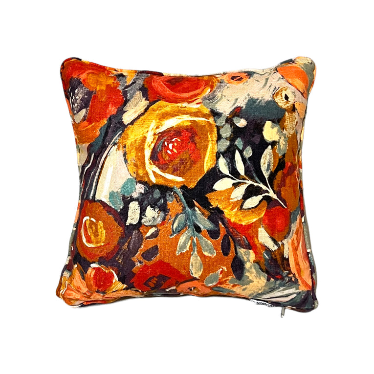 Fabricut Floral Orange Cushion