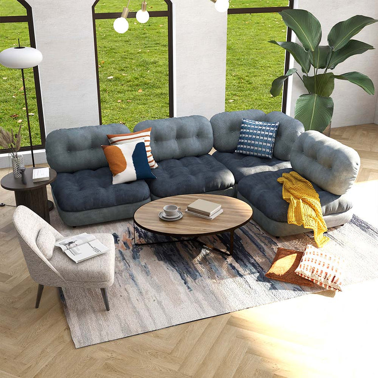 Marlow Chaise Sectional Sofa With Ottoman