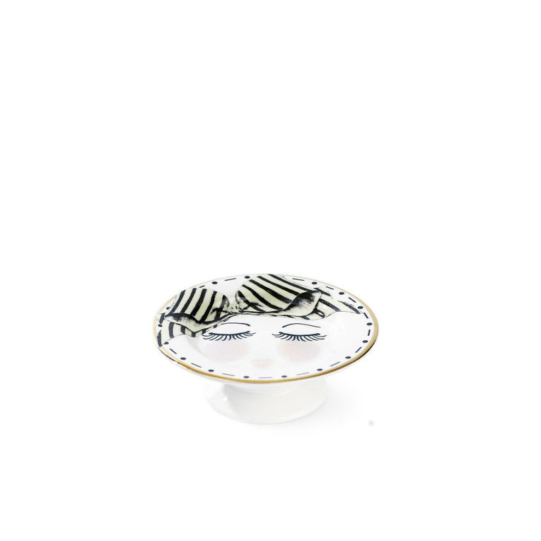Ms Etoile - Ceramic Plate on Stand with Closed Eyes