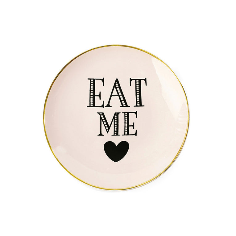 Ms Etoile - Ceramic Plate "Eat Me" Rose Pink