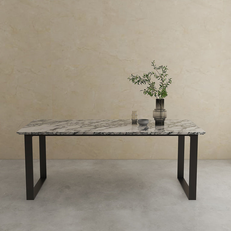 Trestle Marble Dining Table