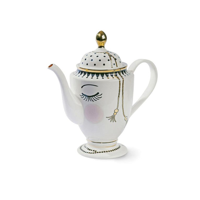 Ms Etoile - Tall Ceramic Teapot with Closed Eyes
