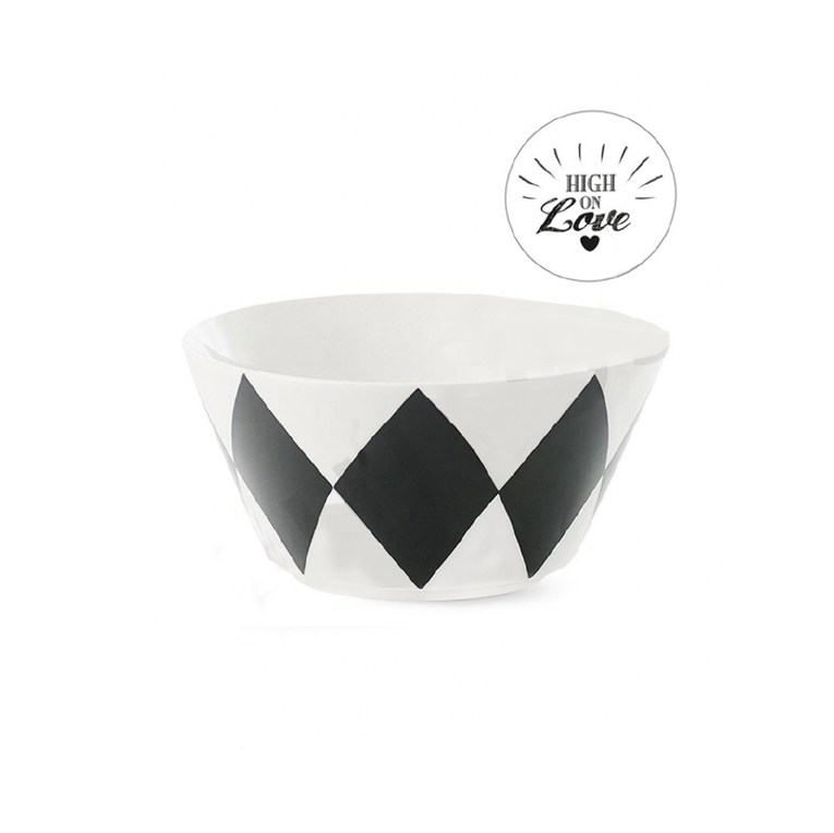 Ms Etoile - Low Ceramic Bowl Harlequin High On Love