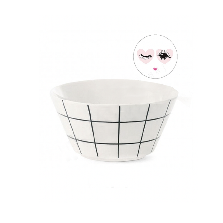 Ms Etoile - Low Ceramic Bowl Checker Pattern